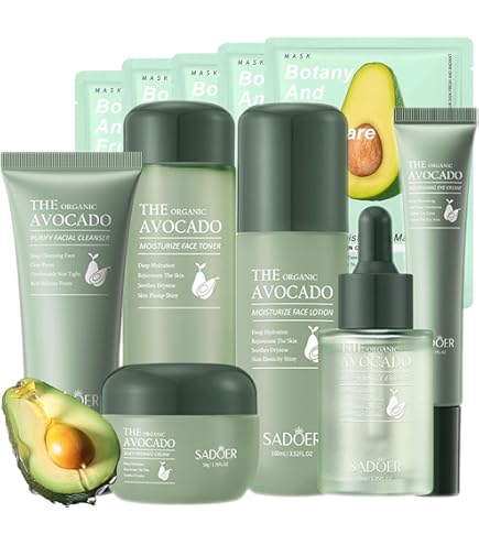 DOC Skincare【7】 Amazon.com : 7pcs Avocado Skincare Kit, Skin Care Gift Set with